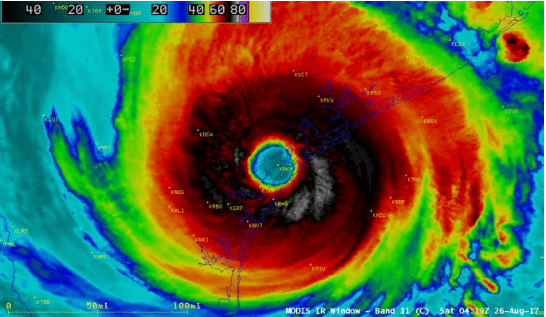 Radar image of Hurricane Harvey