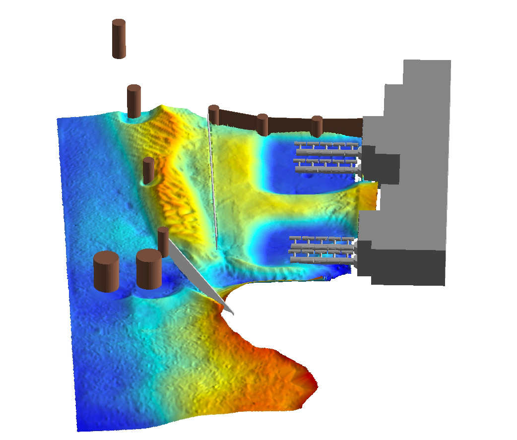 A modeling of the Cardinal Power Plant in colorful gradient