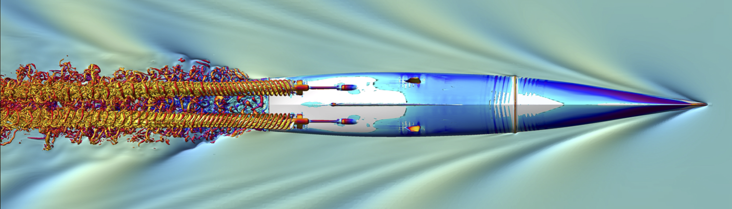 A computational model of a submarine from underneath