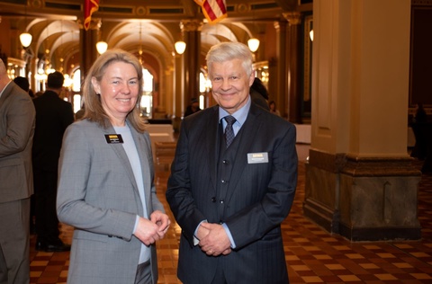 Ann McKenna and Witold Krajewski pose for a photo