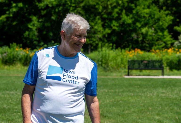 Witek Krajewski wearing a soccer jersey