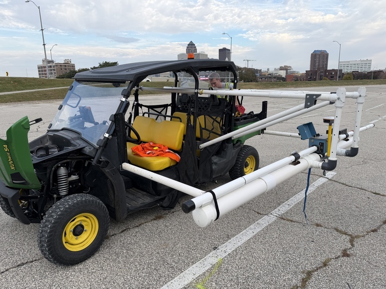 UTV rigged with conductivity meter