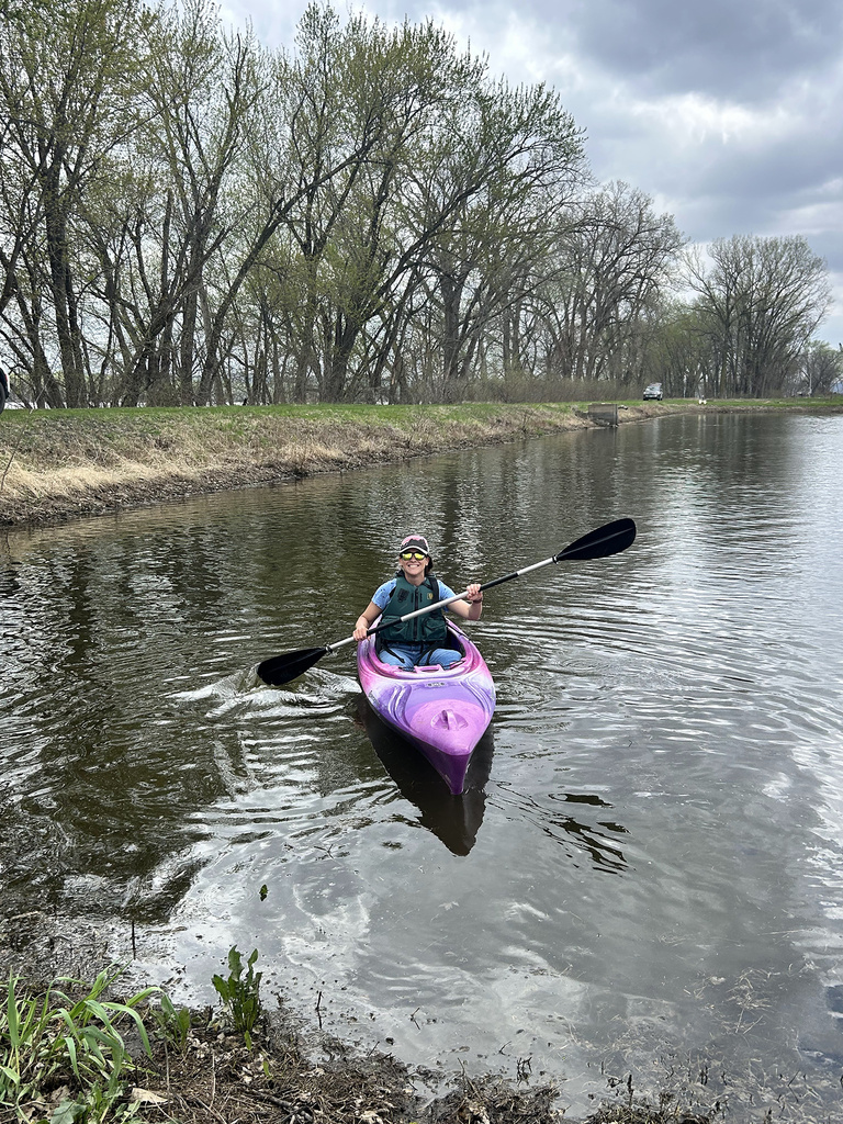 Breanna Shea takes a turn in a kayak