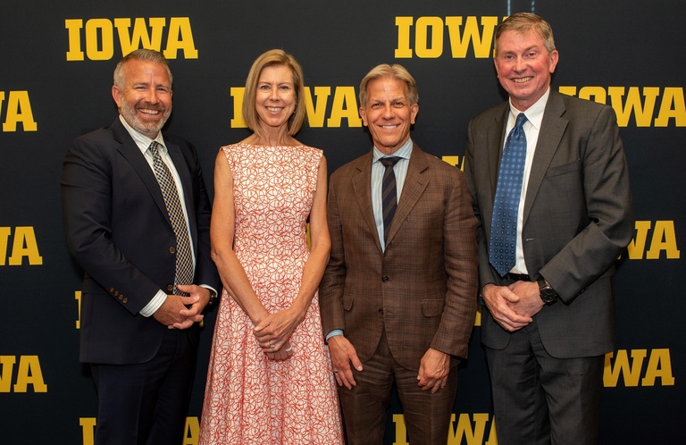 Images of press conference announcing Iowa INSIGHT. 
