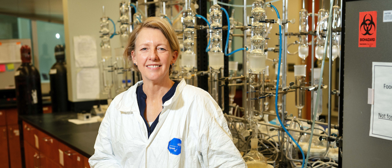Keri Hornbuckle poses for a photo in her lab