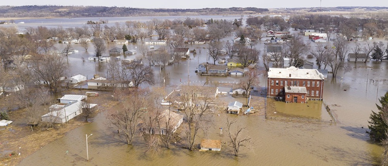 Flooding in a small town