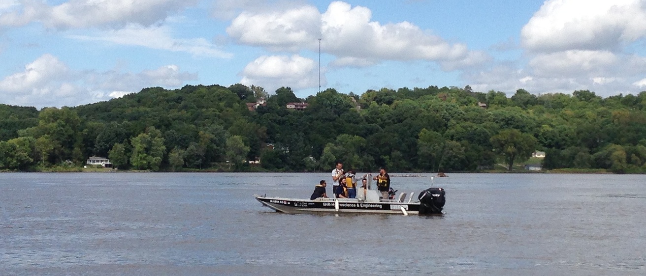 Students boating on the river