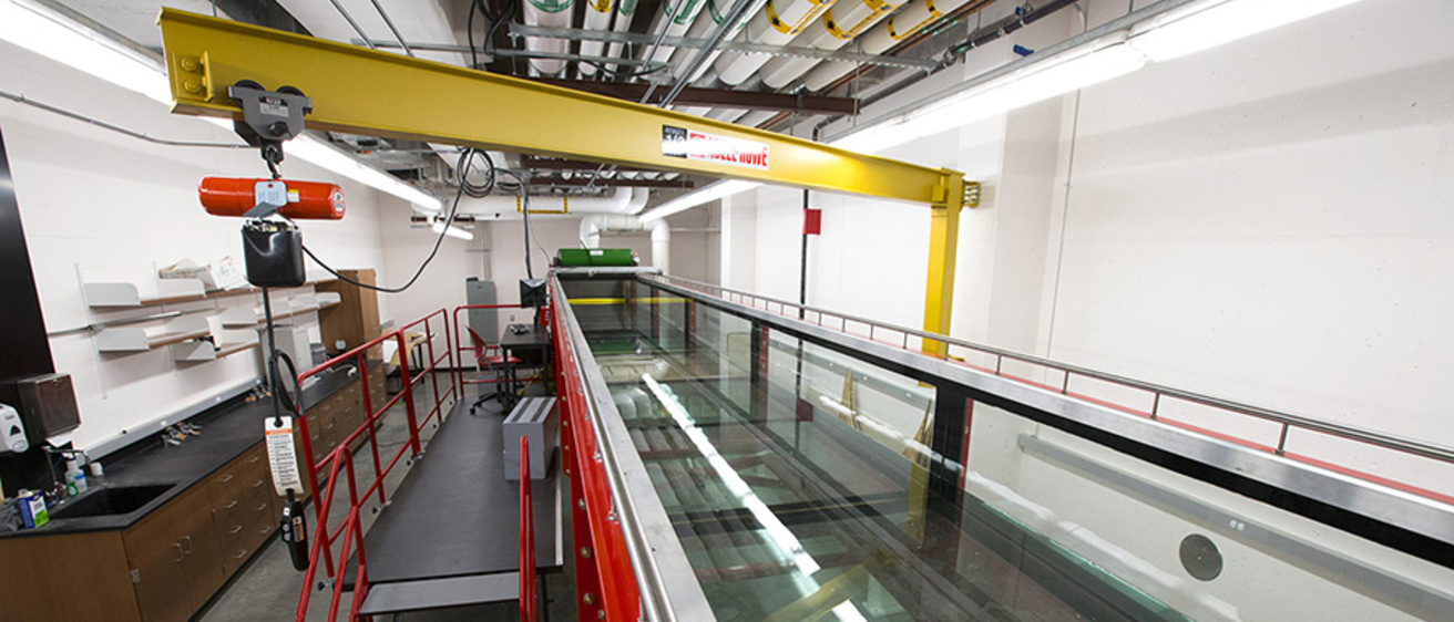 An IIHR created model flume