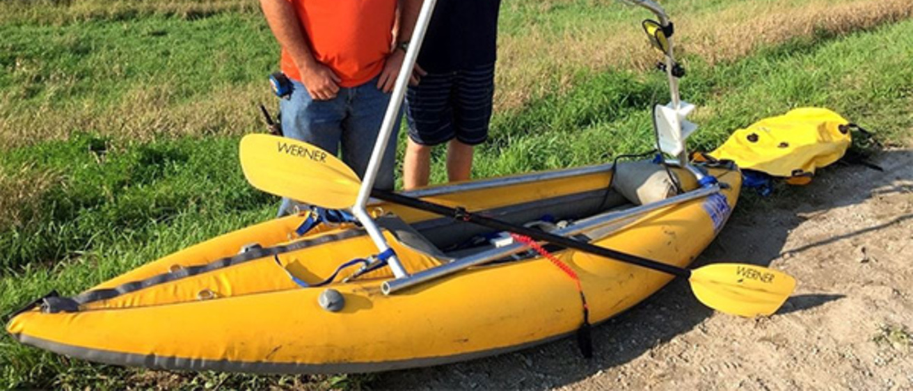 Tony and Dan with the kayak for bathymetry 