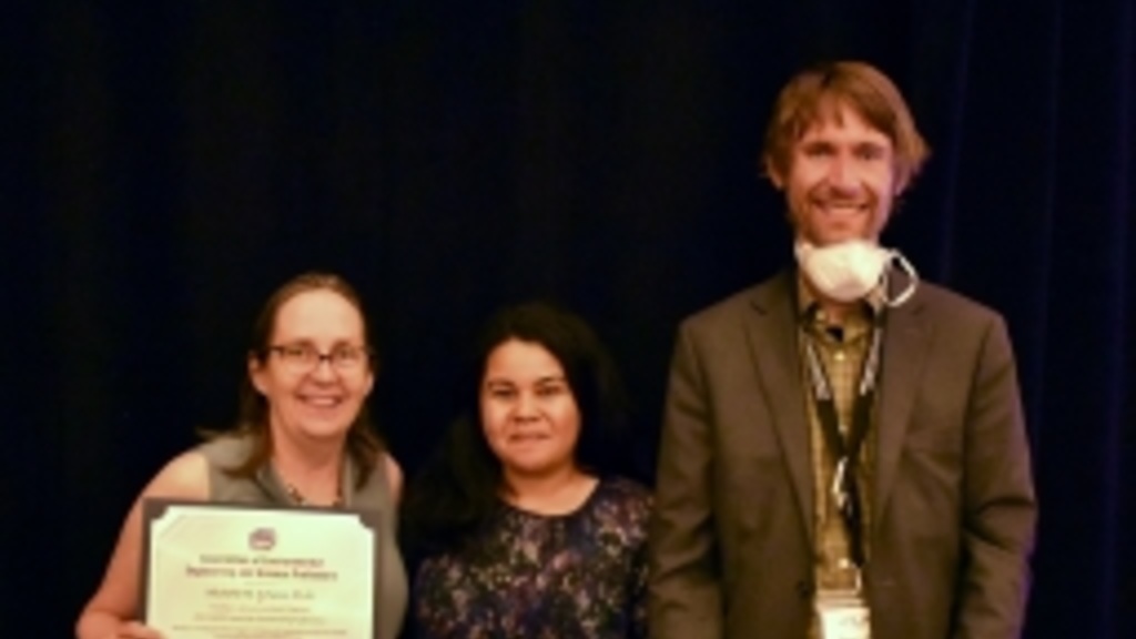 Michelle, Danielle, and Greg with their awards