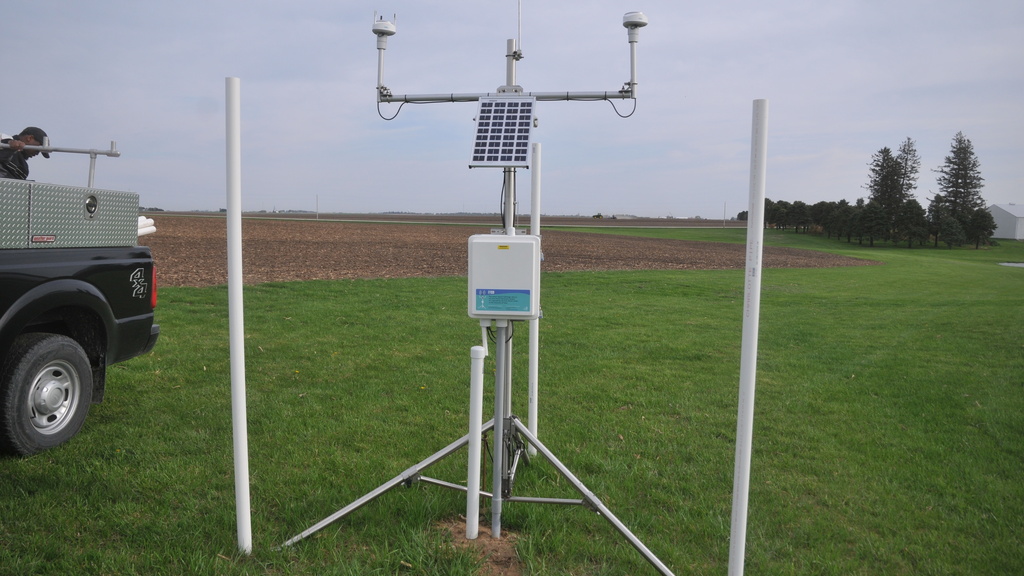A hydrostation out in a field