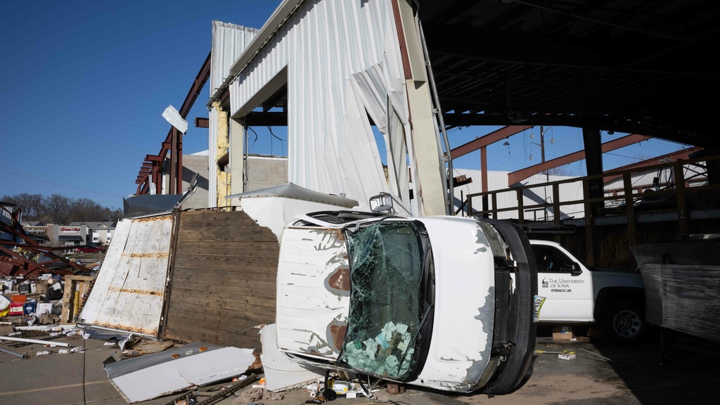 the aftermath of the 2023 tornado that destroyed the James Street Lab