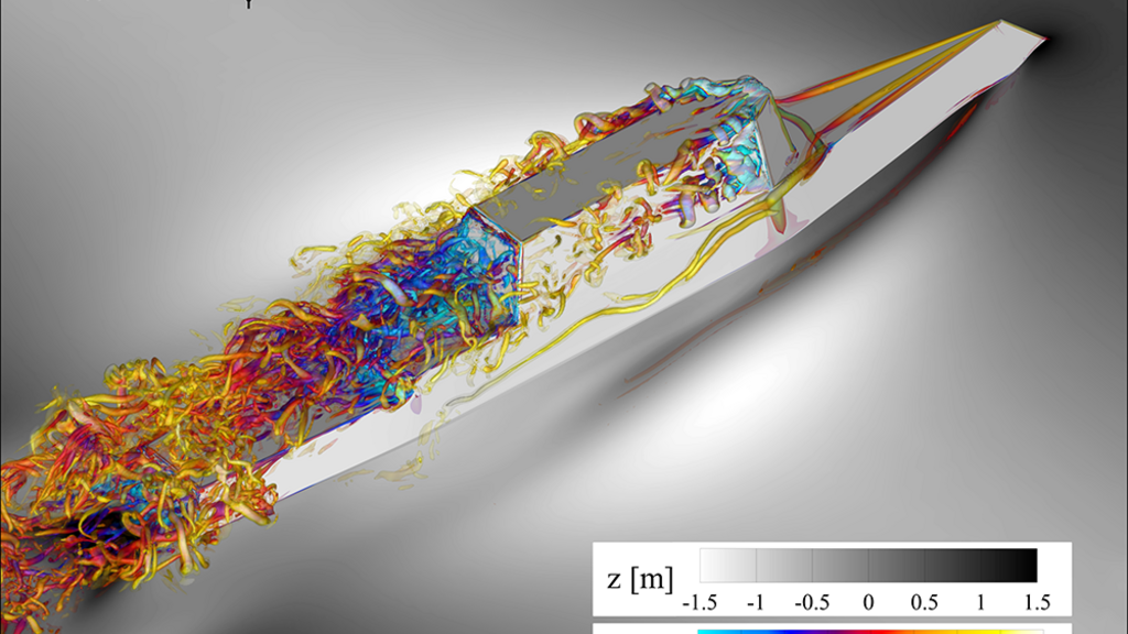 a visual of computer modeled air wake