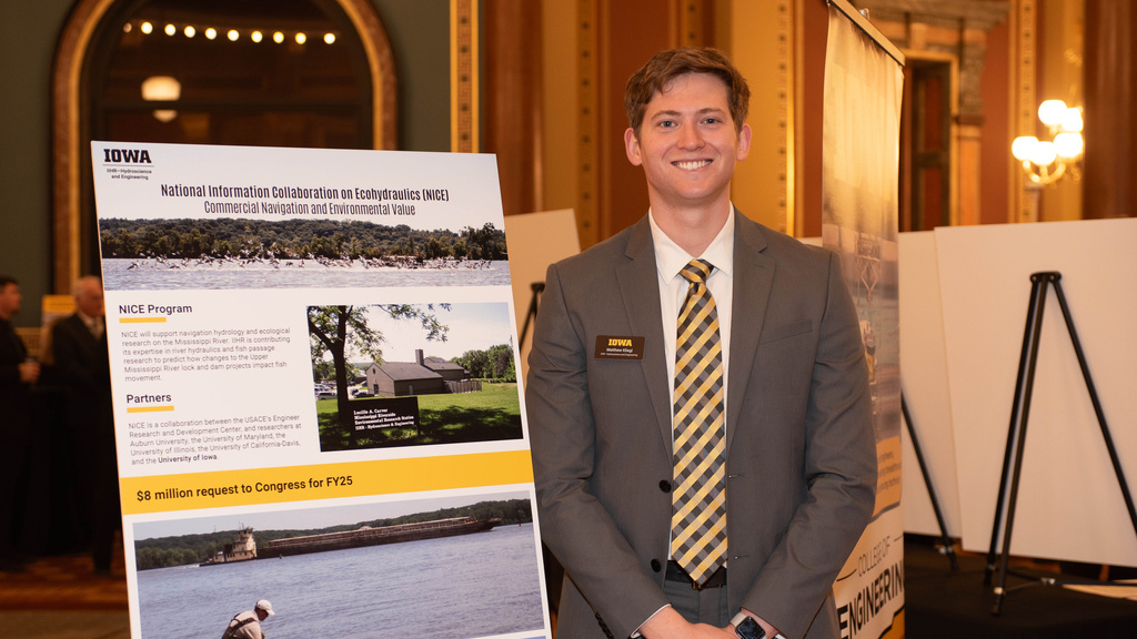 Matthew Kliegl at the Legislative Breakfast presenting on his NICE project
